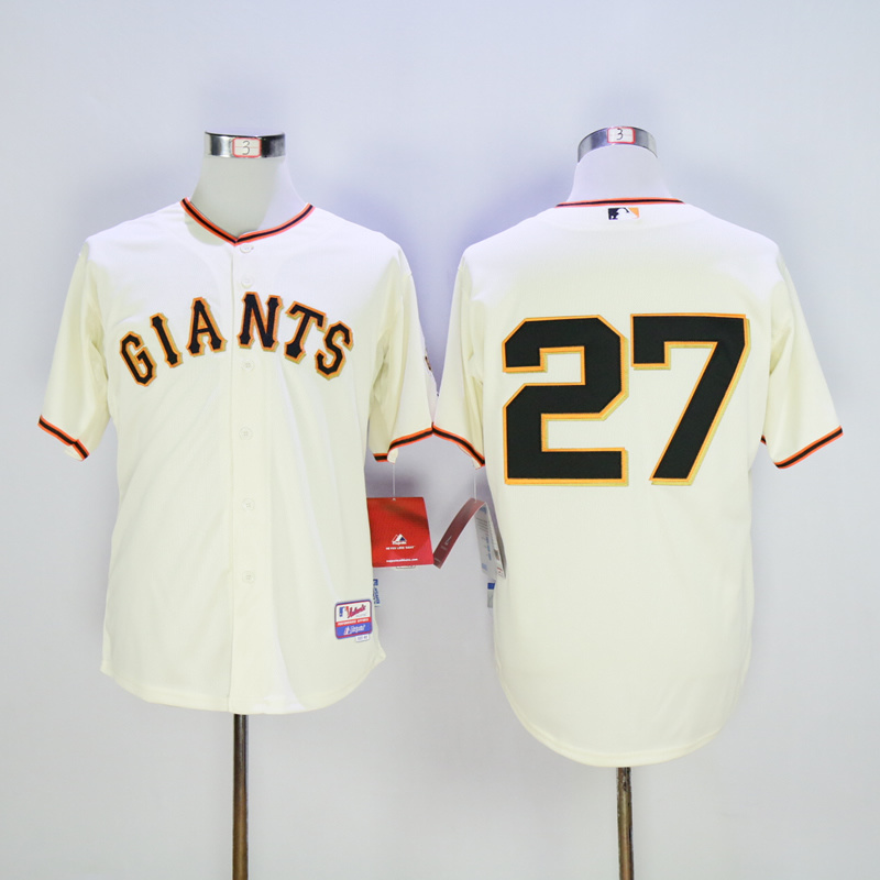 Men San Francisco Giants #27 Marichal Cream MLB Jerseys
